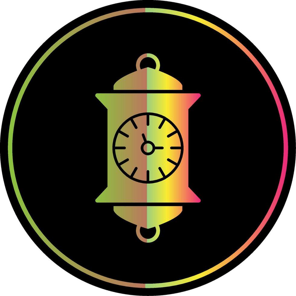 l'horloge glyphe dû Couleur icône vecteur