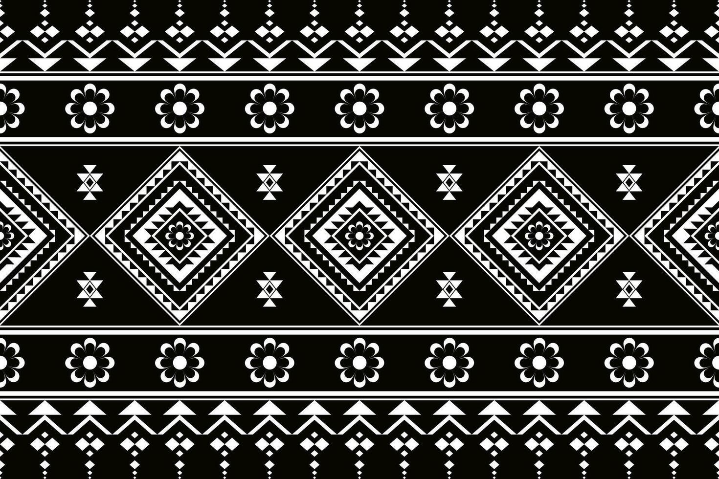 géométrique sans couture ethnique modèle noir et blanc couleur. géométrique ethnique modèle pouvez être utilisé dans en tissu conception pour vêtements, emballage, textile, broderie, tapis, tribal modèle vecteur