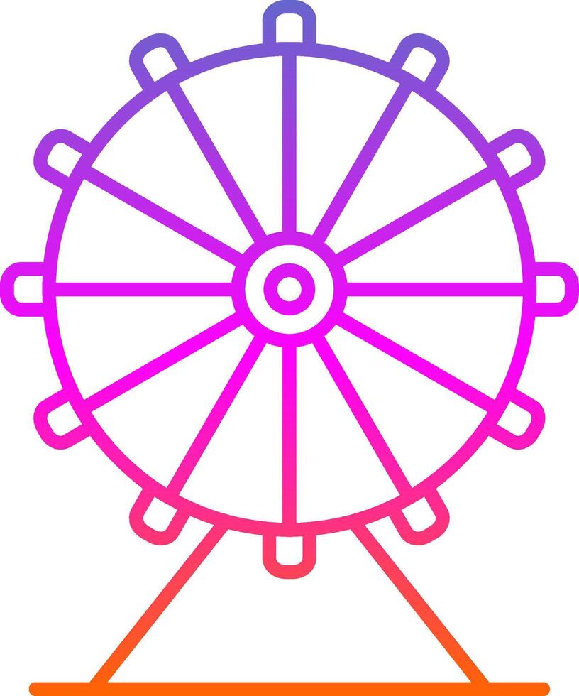 icône de gradient de ligne de grande roue vecteur