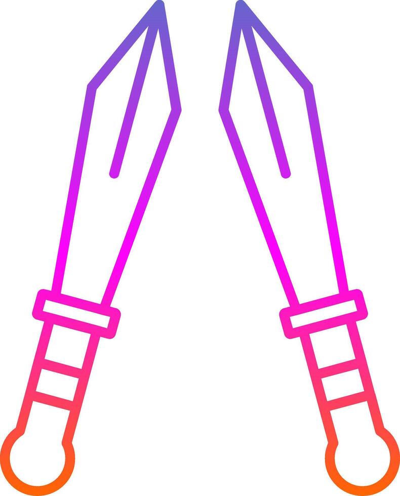 icône de dégradé de ligne d'épée vecteur
