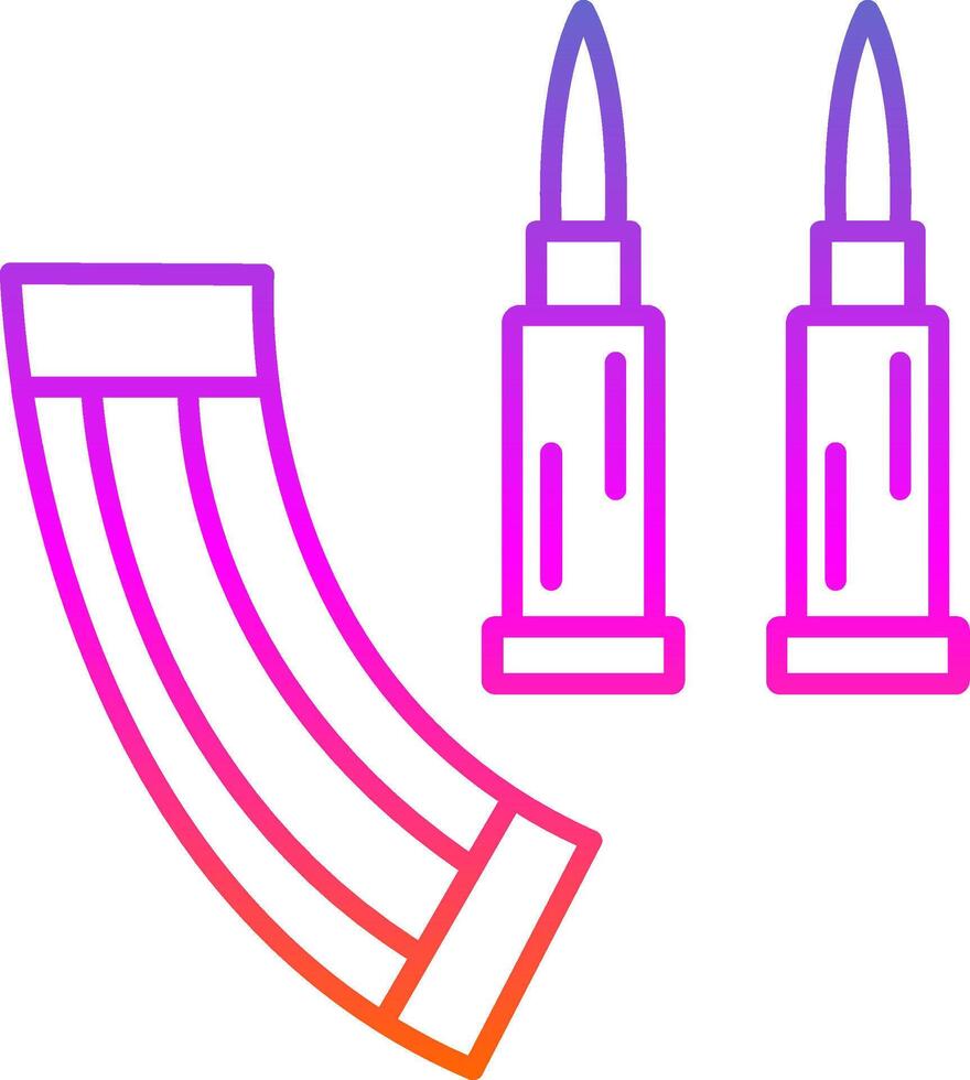 icône de dégradé de ligne de munitions vecteur