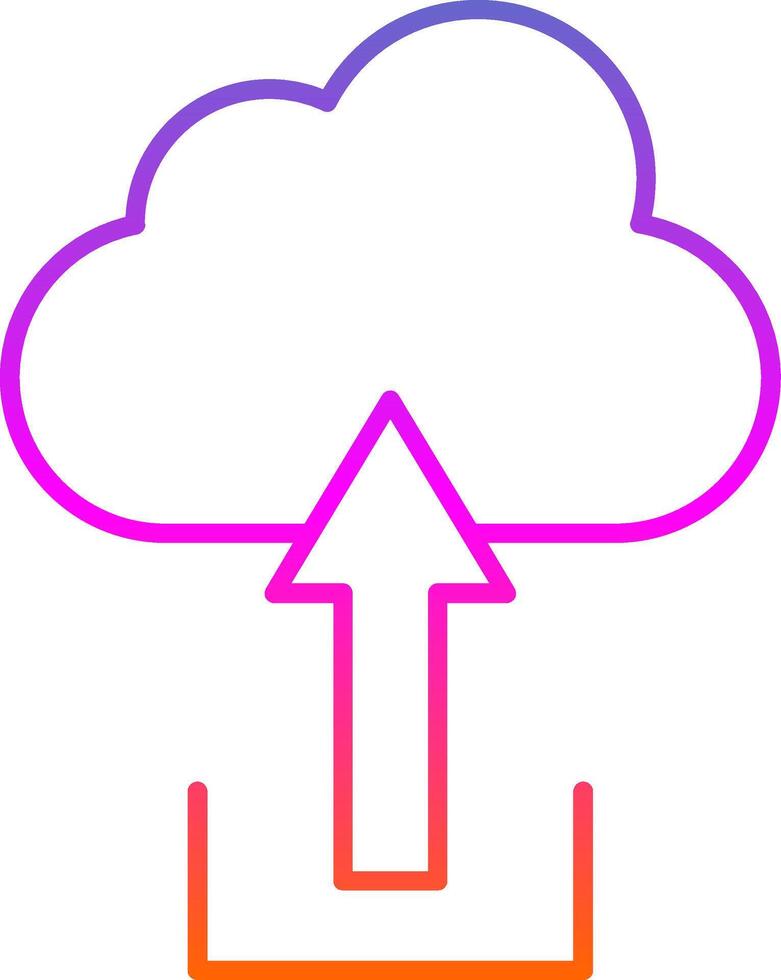 icône de dégradé de ligne de téléchargement vecteur