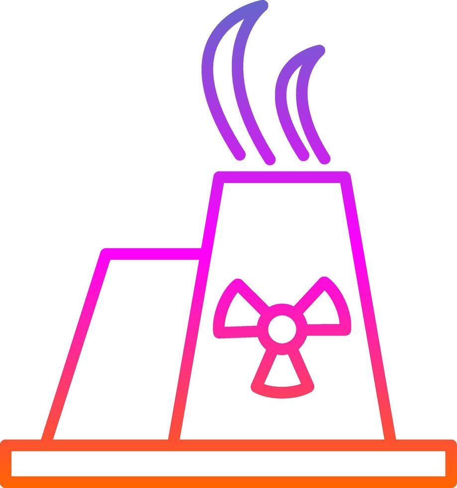 nucléaire fission ligne pente icône vecteur