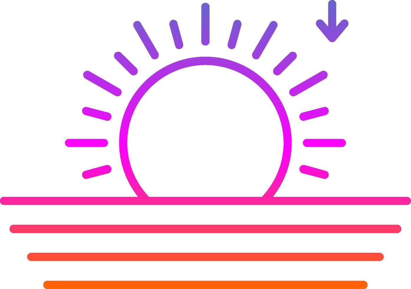 icône de dégradé de ligne coucher de soleil vecteur