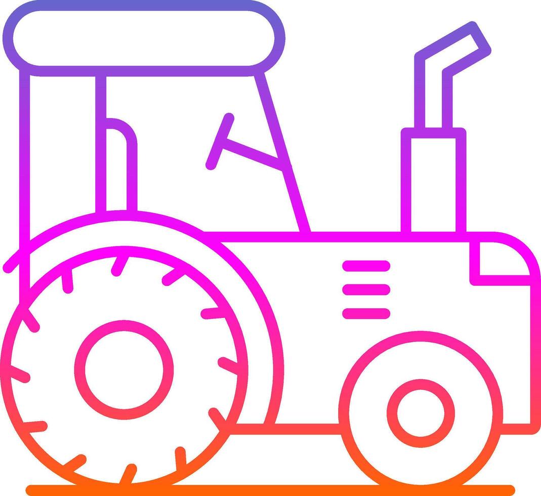 icône de gradient de ligne de tracteur vecteur