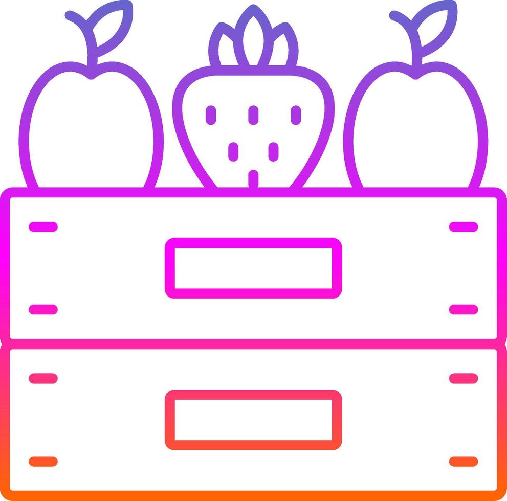 fruit boîte ligne pente icône vecteur