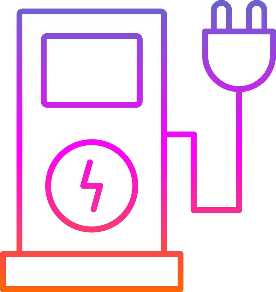 électrique charge ligne pente icône vecteur