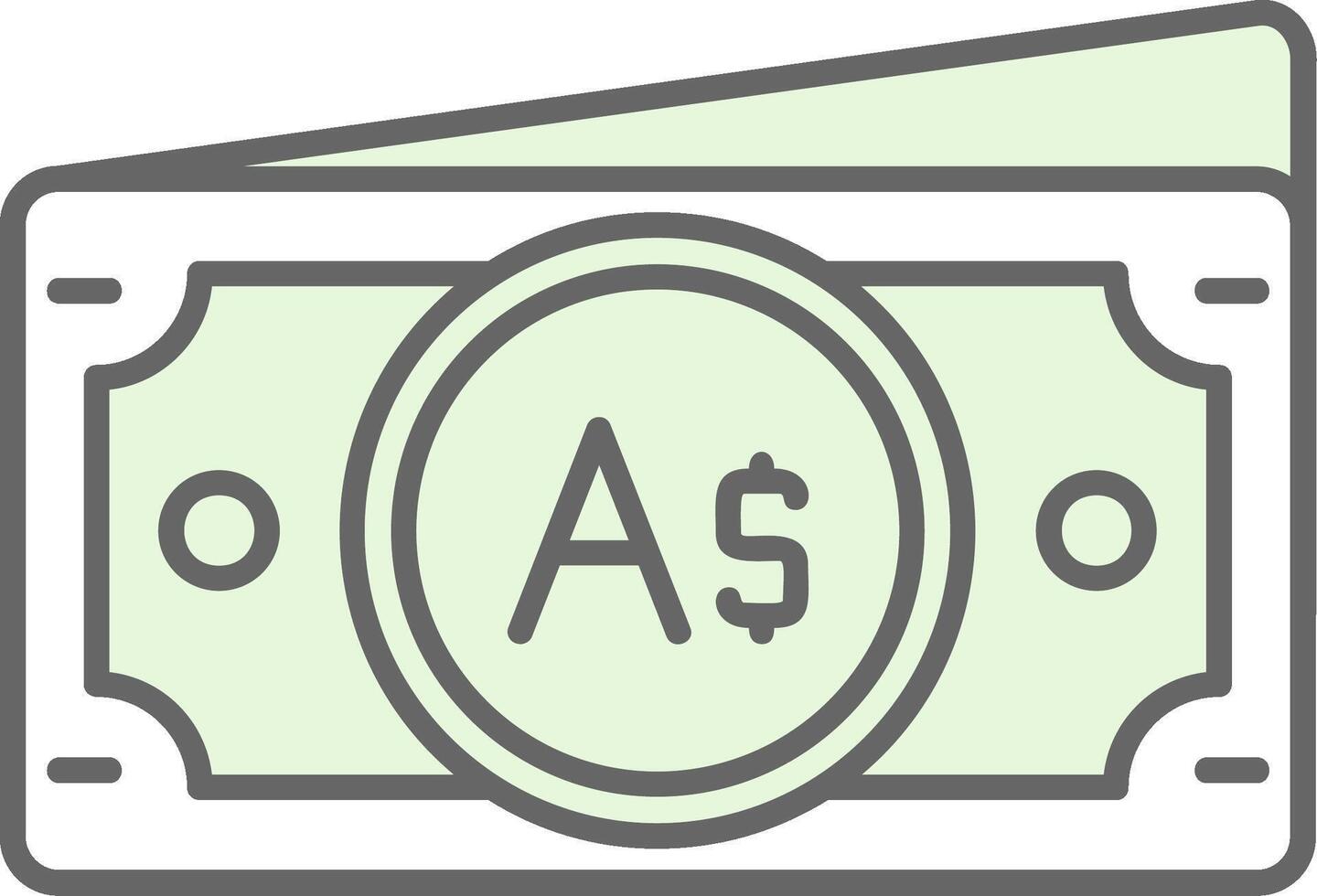 australien dollar vert lumière fillay icône vecteur