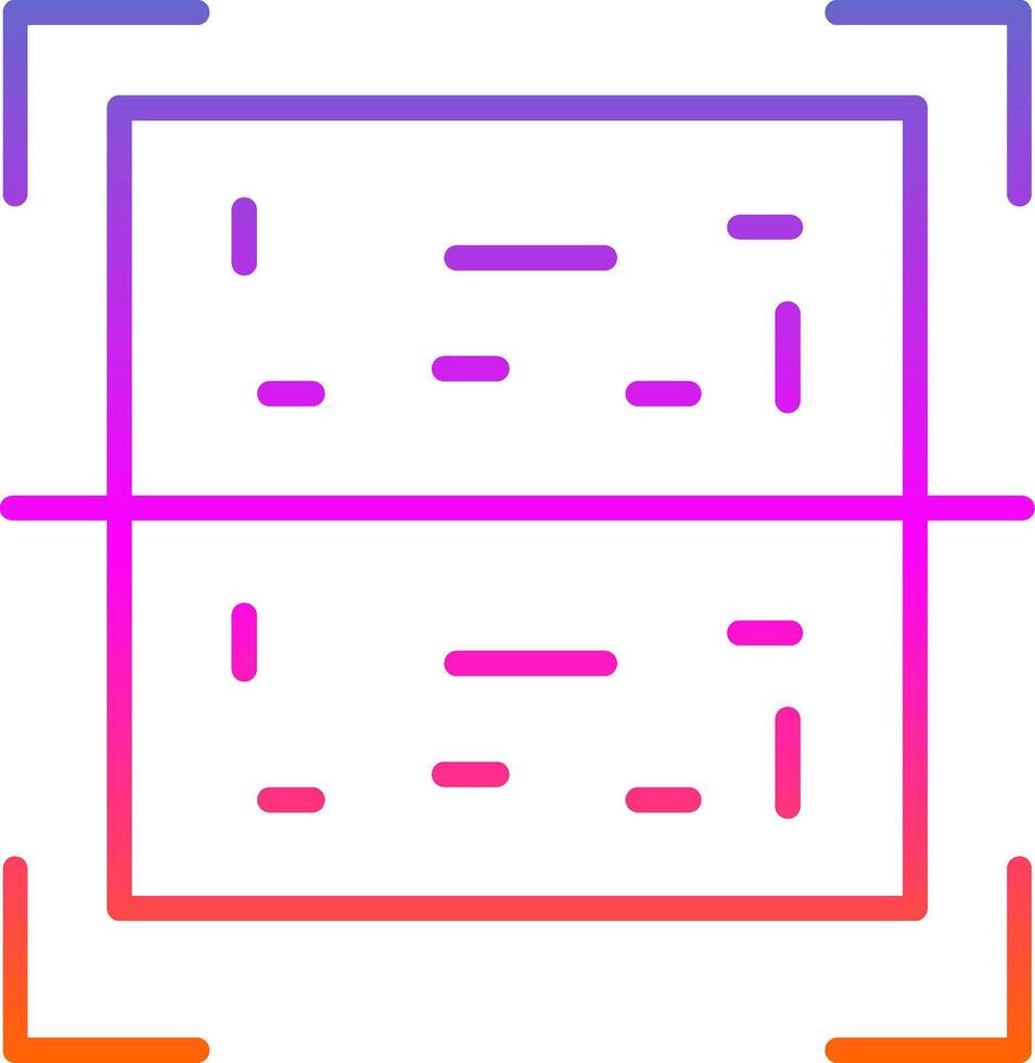icône de gradient de ligne de code qr vecteur