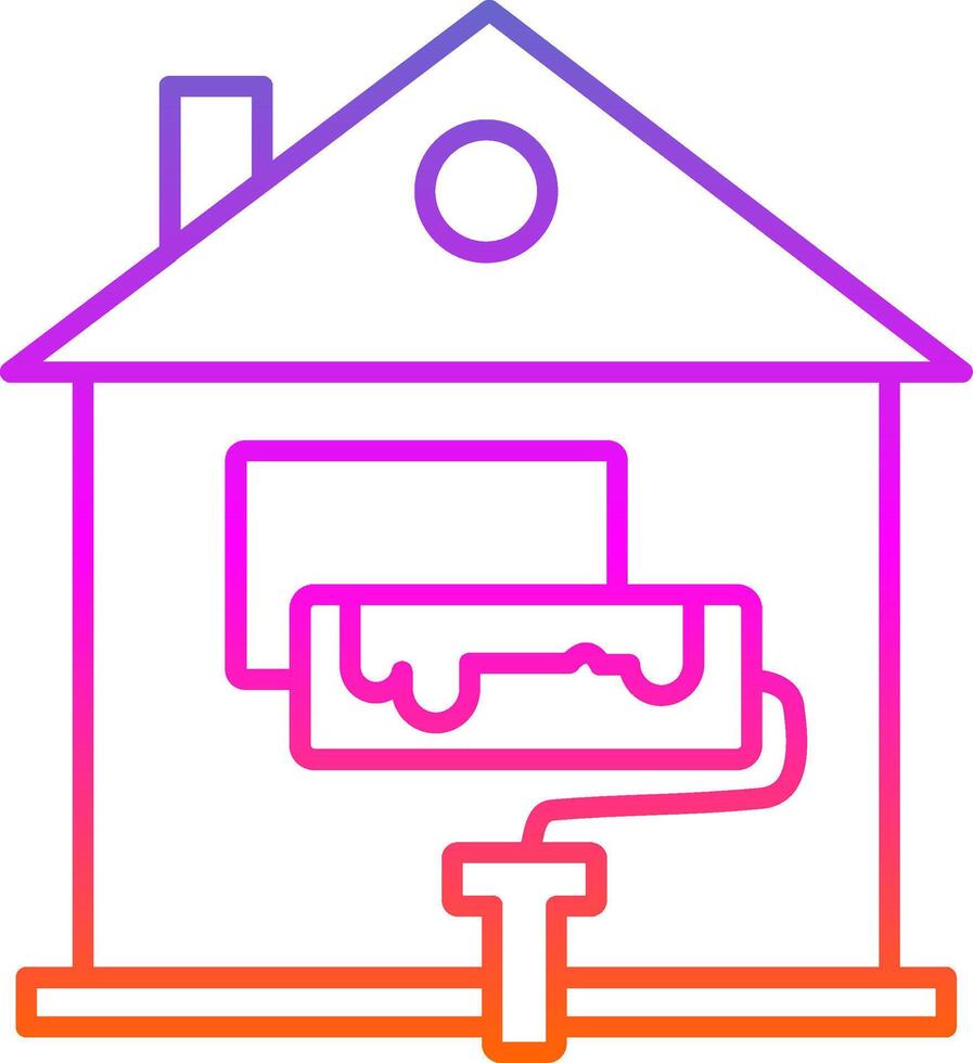 Accueil rénovation ligne pente icône vecteur