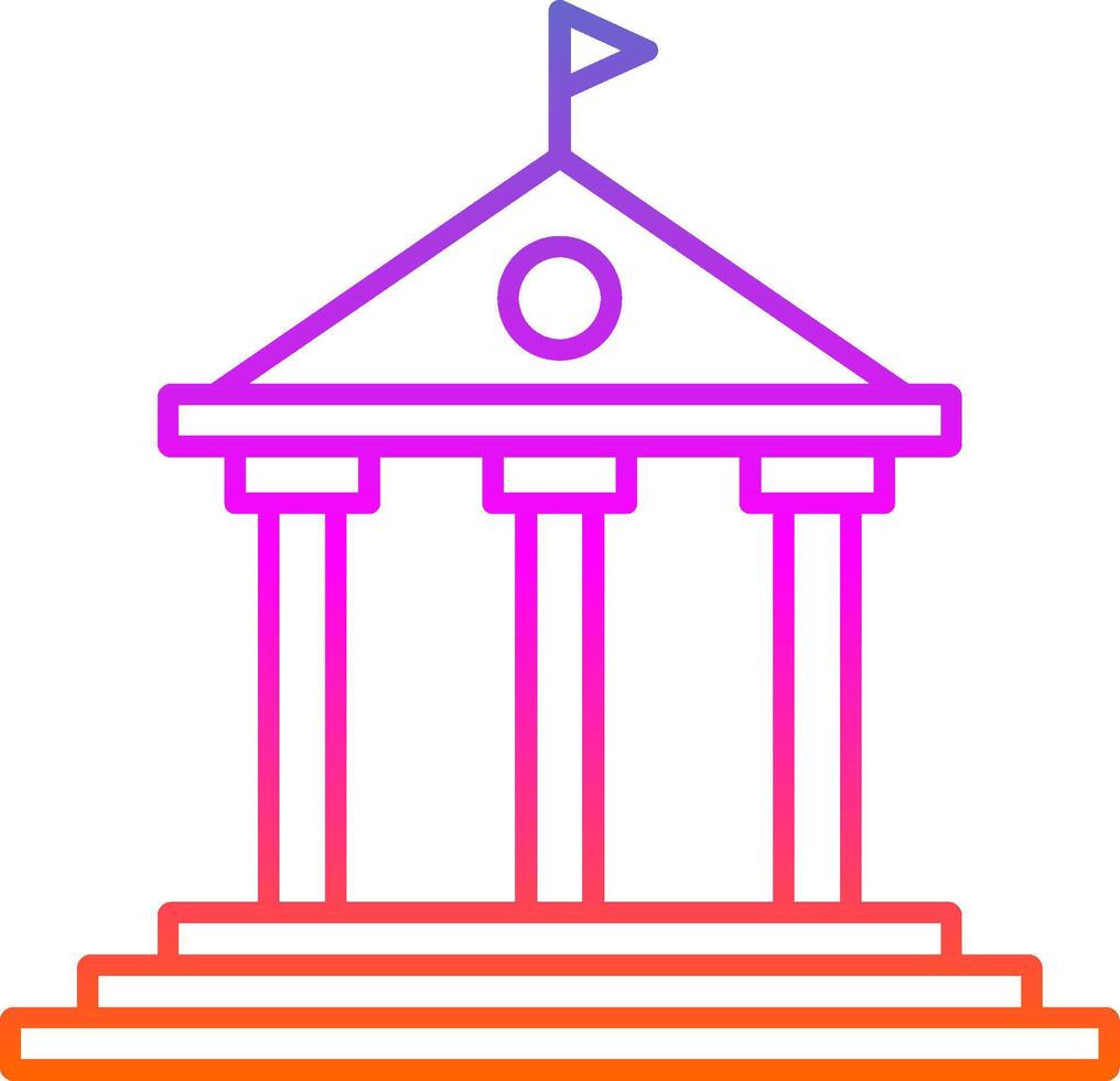 icône de gradient de ligne de bâtiment gouvernemental vecteur