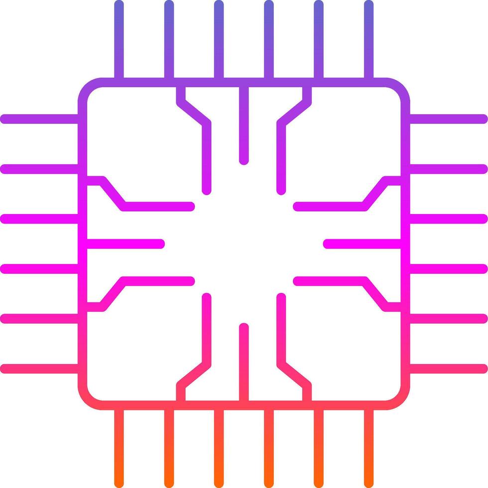icône de dégradé de ligne de puce vecteur