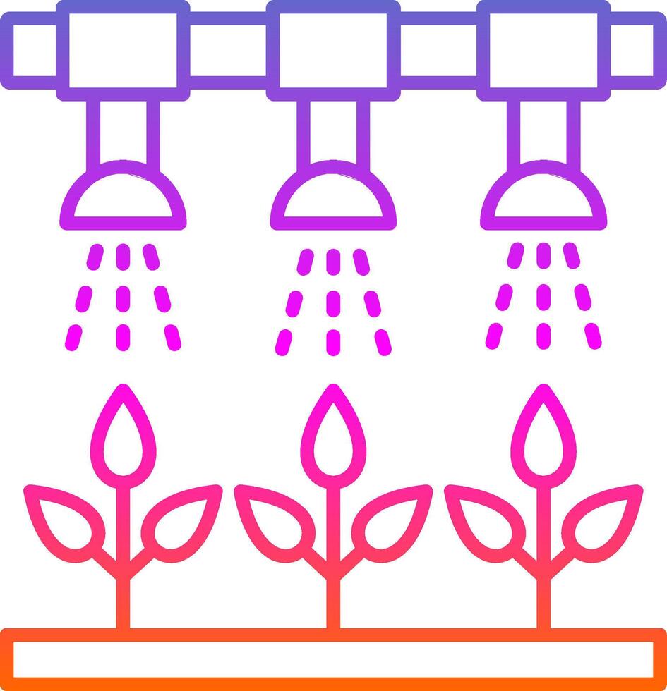 icône de gradient de ligne de système d'irrigation vecteur