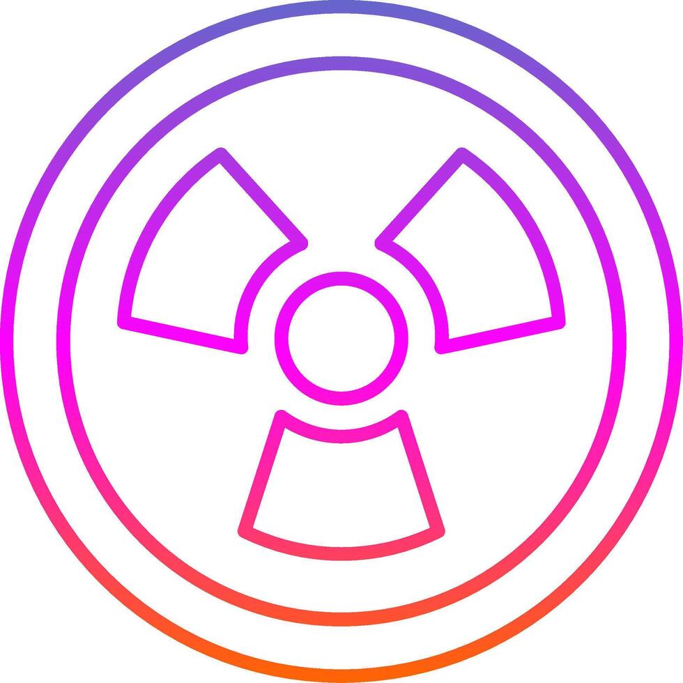 icône de gradient de ligne nucléaire vecteur