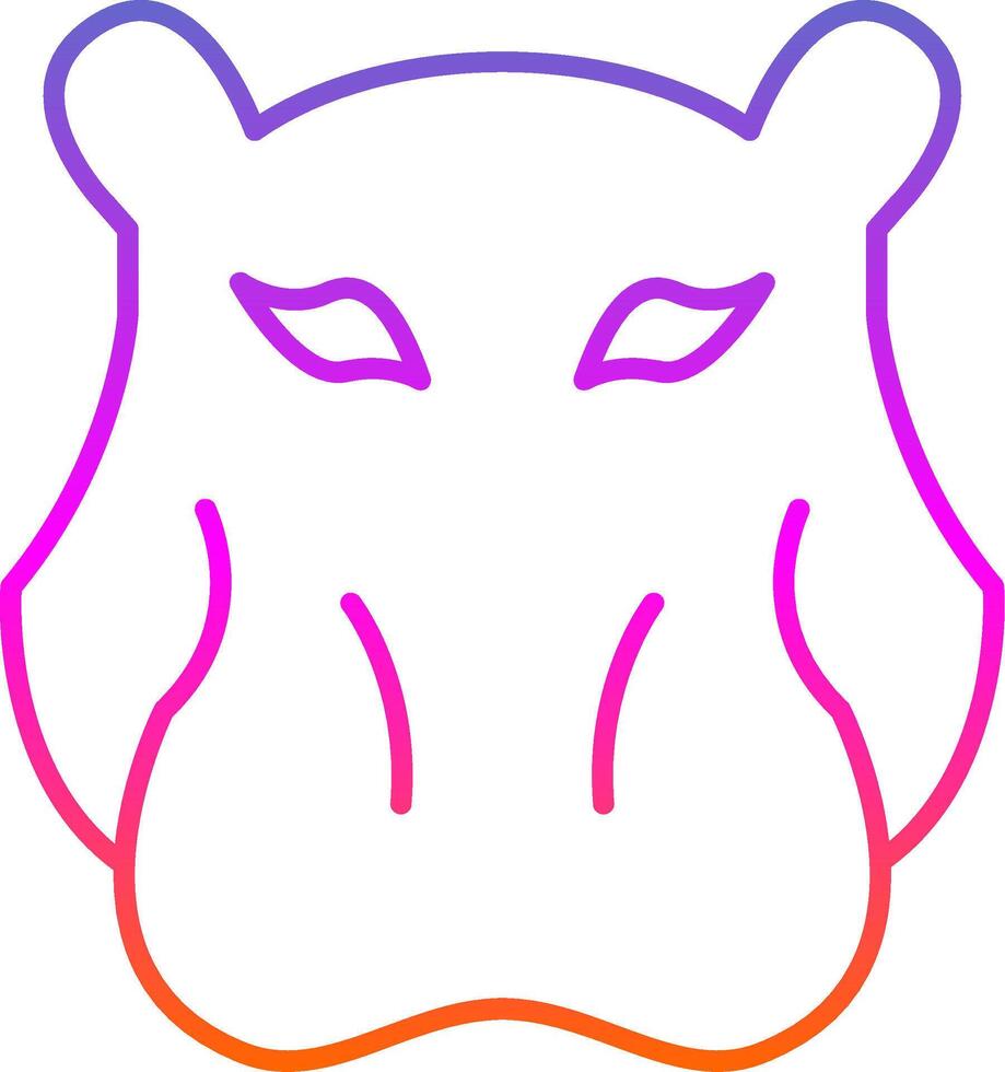 hippopotame ligne pente icône vecteur
