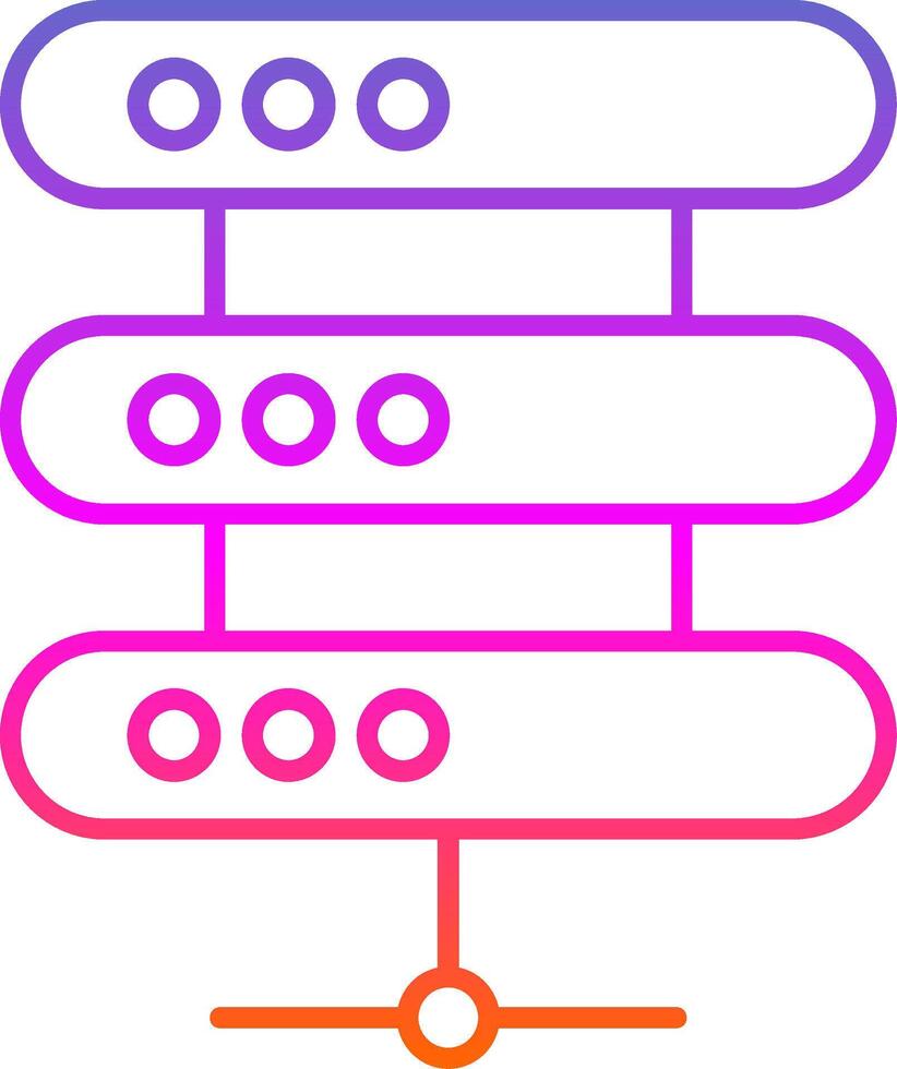 icône de dégradé de ligne de serveur vecteur