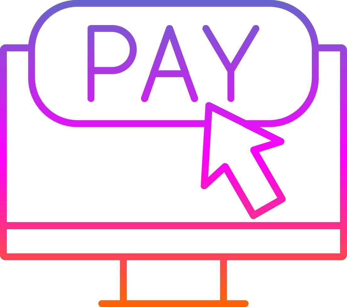 icône de dégradé de ligne de paiement en ligne vecteur