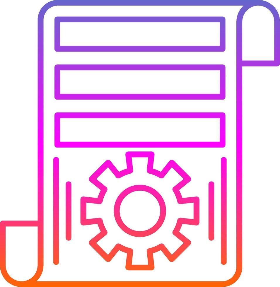 icône de dégradé de ligne de projet vecteur