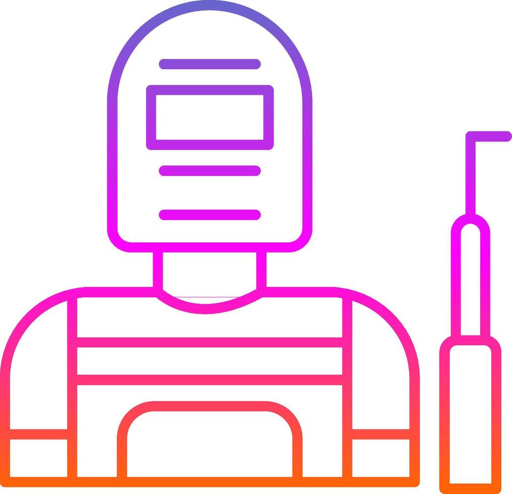 icône de gradient de ligne de soudeur vecteur