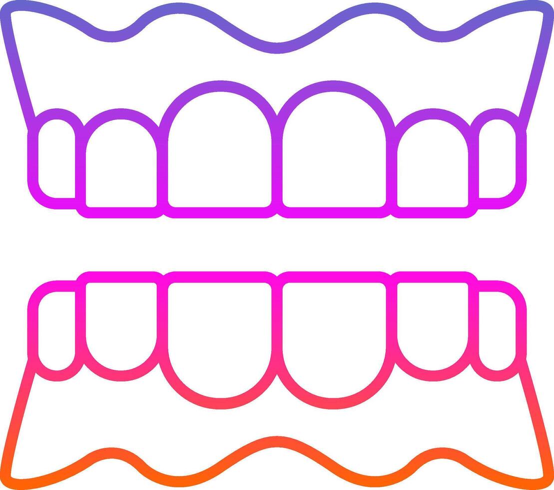 dentier ligne pente icône vecteur