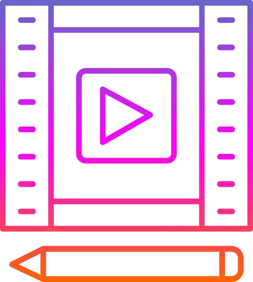 vidéo édition ligne pente icône vecteur