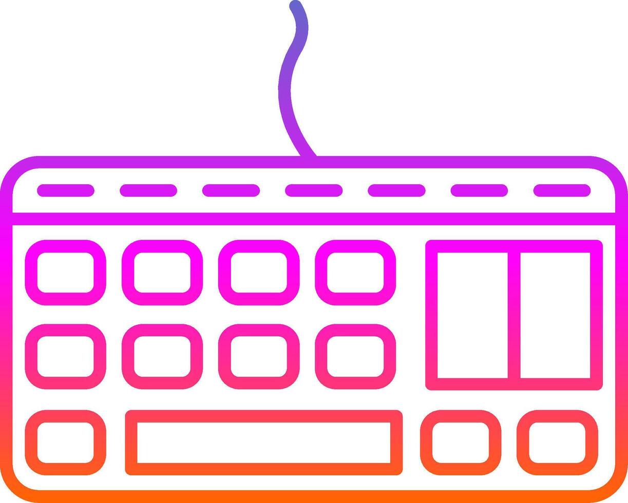 icône de dégradé de ligne de clavier vecteur