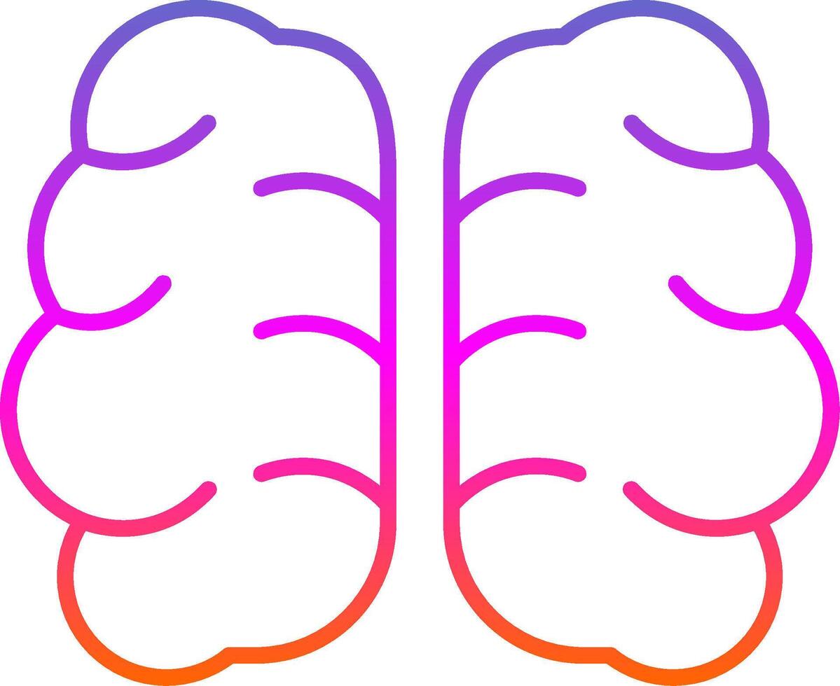 icône de gradient de ligne de cerveau vecteur