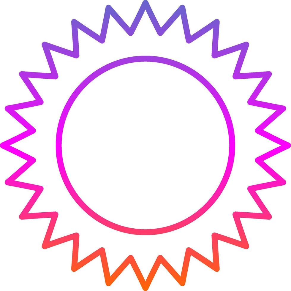 icône de dégradé de ligne de soleil vecteur