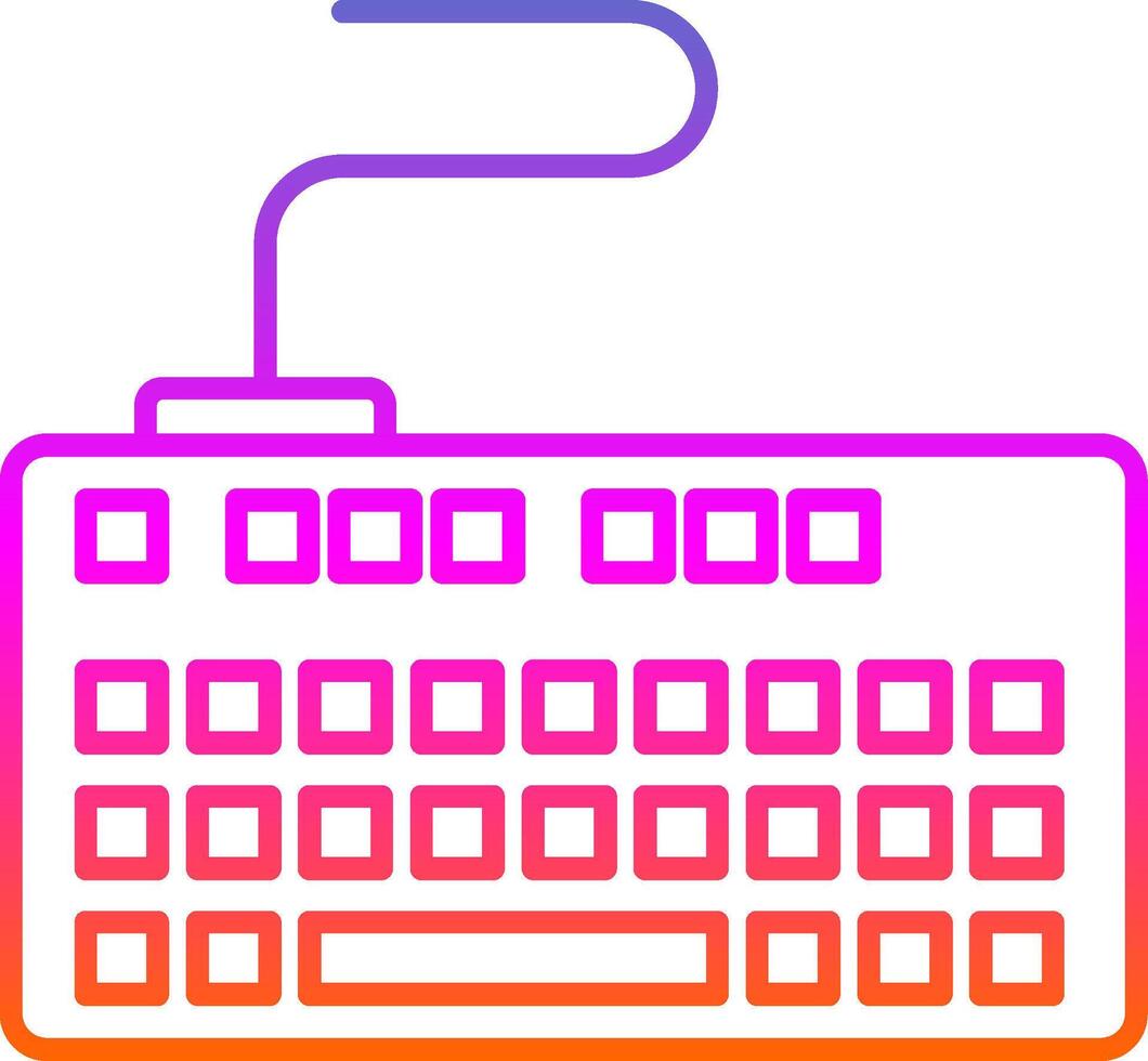 icône de dégradé de ligne de clavier vecteur