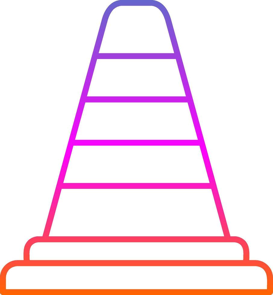 icône de gradient de ligne de cône de signalisation vecteur