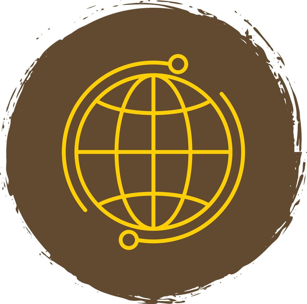 global ligne cercle Jaune icône vecteur