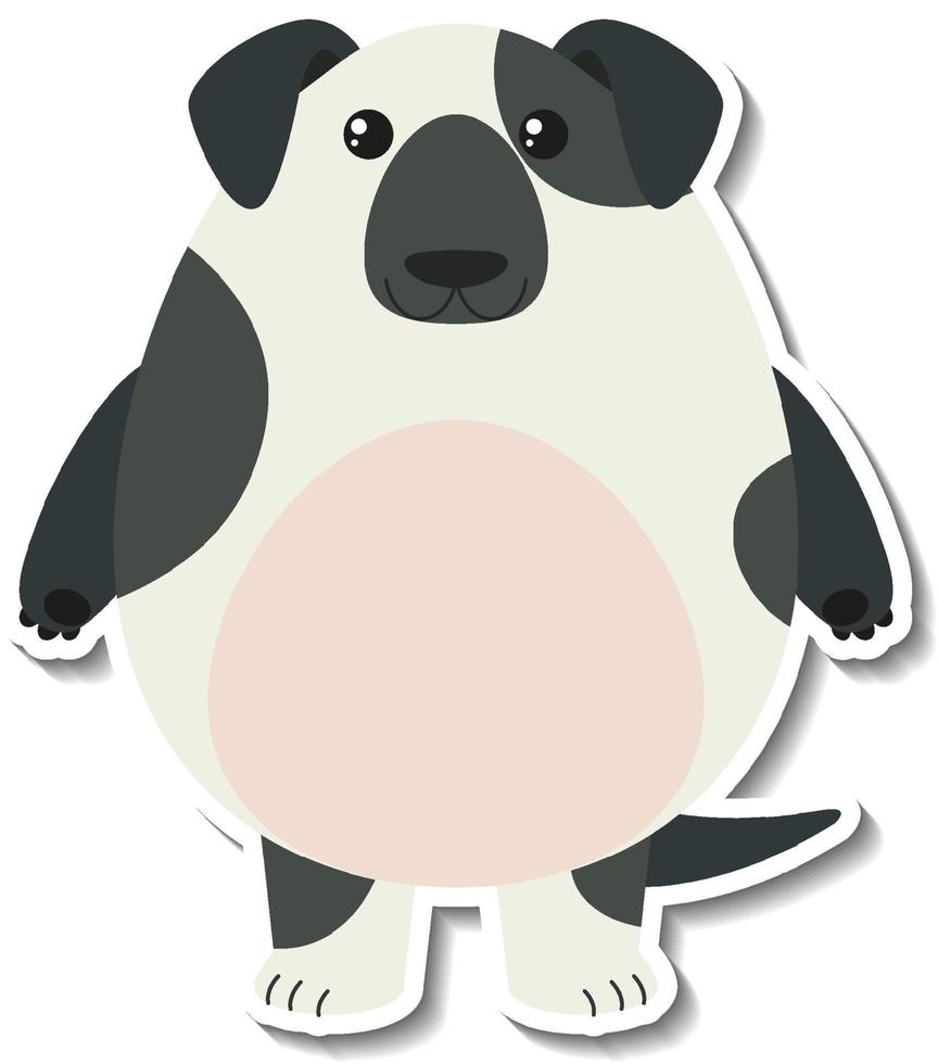 autocollant de dessin animé animal chien joufflu vecteur