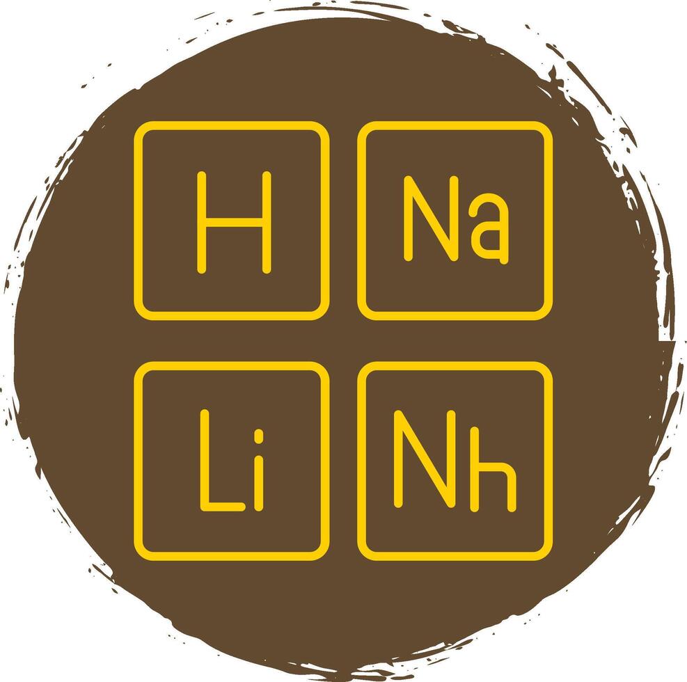 périodique table ligne cercle Jaune icône vecteur