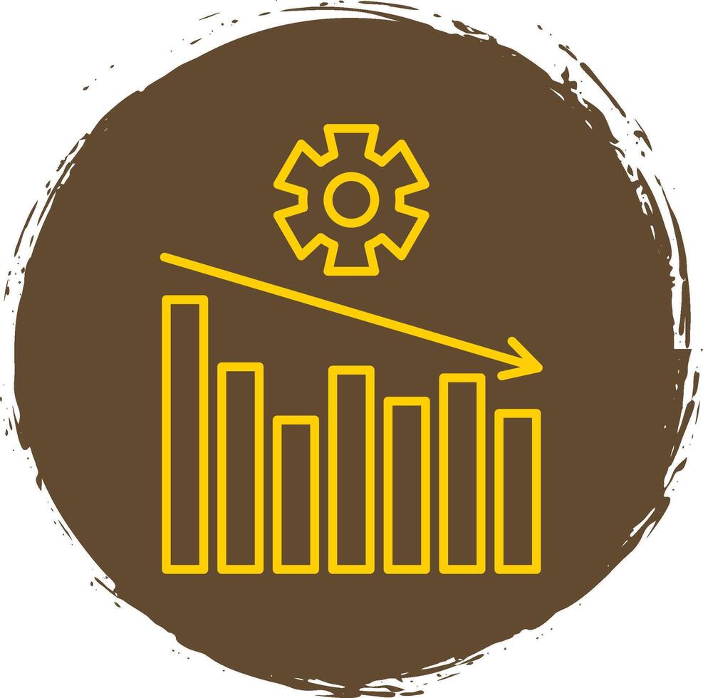 la gestion ligne cercle Jaune icône vecteur