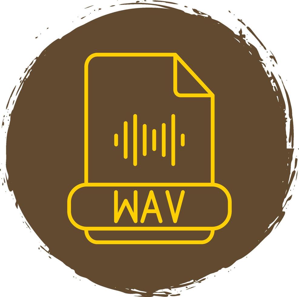 wav format ligne cercle Jaune icône vecteur