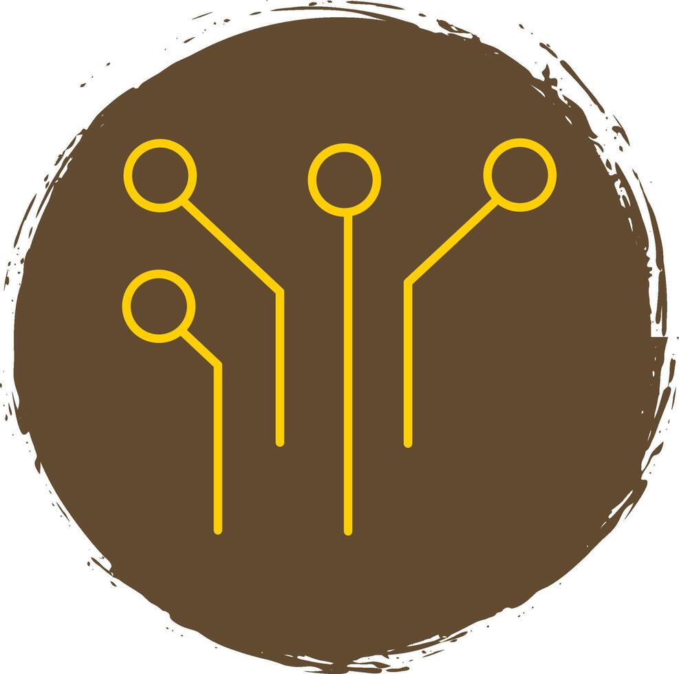 électronique circuit ligne cercle Jaune icône vecteur