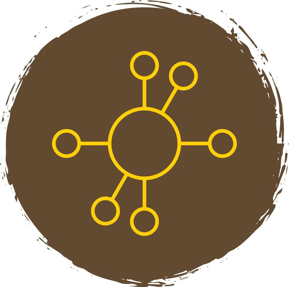 diagramme ligne cercle Jaune icône vecteur