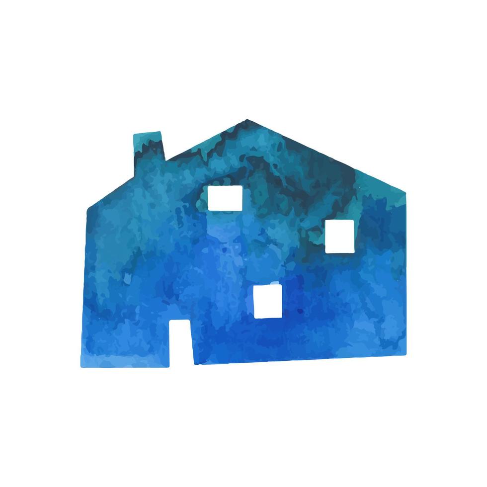 aquarelle maison clip art illustration ville architecture bâtiment simple style scandinave vecteur