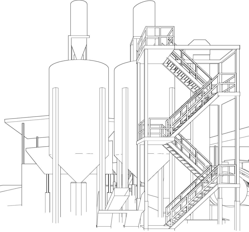 3d illustration de industriel projet vecteur