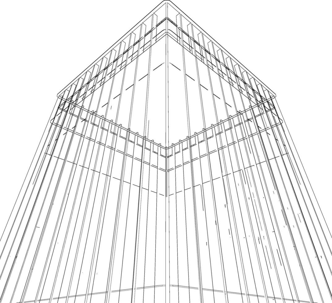 3d illustration de bâtiment dans concept vecteur