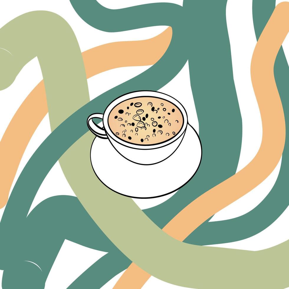 une café tasse illustration vecteur avec minimaliste style. le illustration est adapté à utilisation boisson art Contexte et café contenu médias.