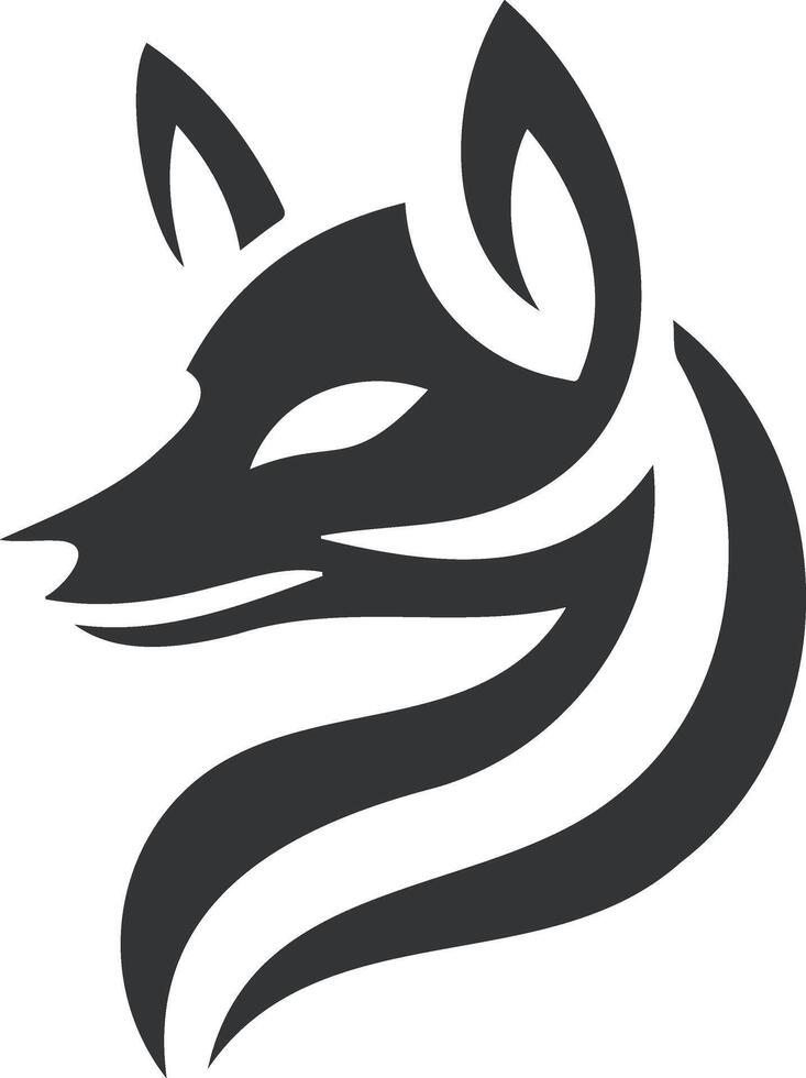 élégant minimaliste Renard tête logo conception dans noir et blanc vecteur