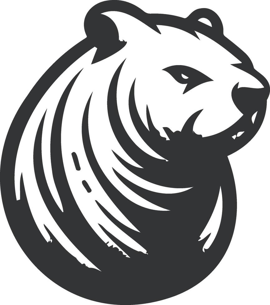 noir et blanc illustration de une stylisé tigre tête logo conception vecteur