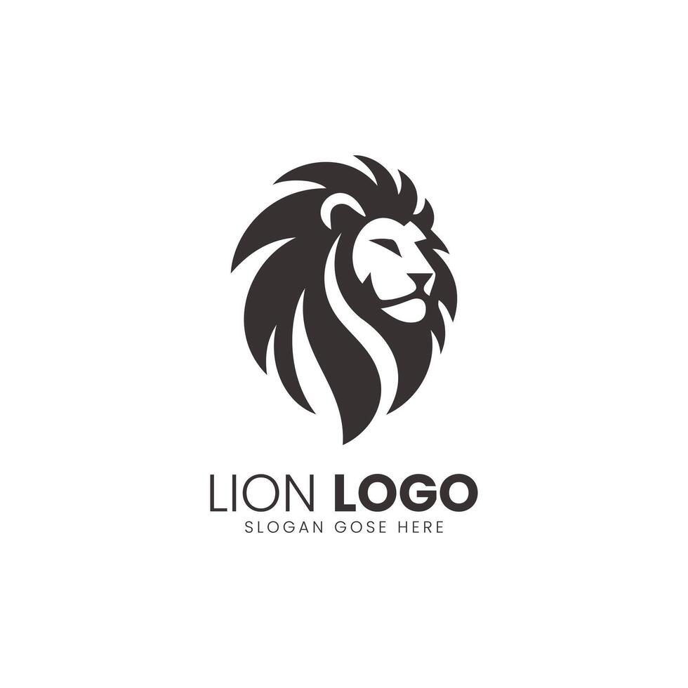 frappant monochrome Lion logo conception pour marque identité vecteur