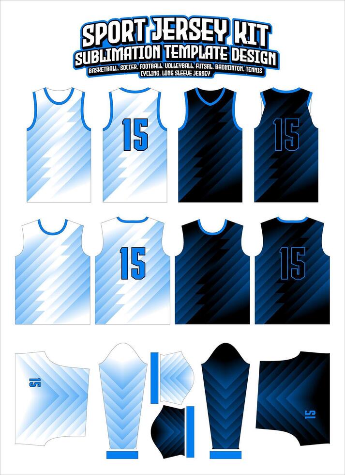 bleu diagonale Jersey vêtements des sports porter sublimation modèle vecteur