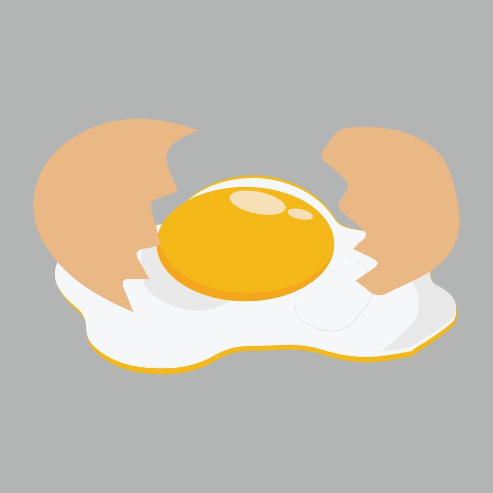 Oeuf vecteur illustration, collection de ensemble, cassé, frit, jaunes, coquilles d'œufs et bouilli des œufs. entier et cassé blanc et Jaune Frais brut des œufs.