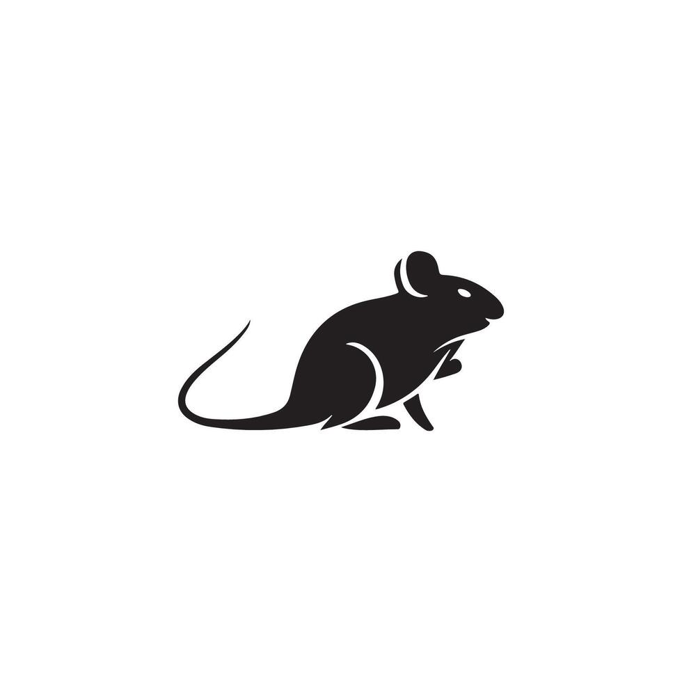 main tiré Souris animal silhouette illustration vecteur