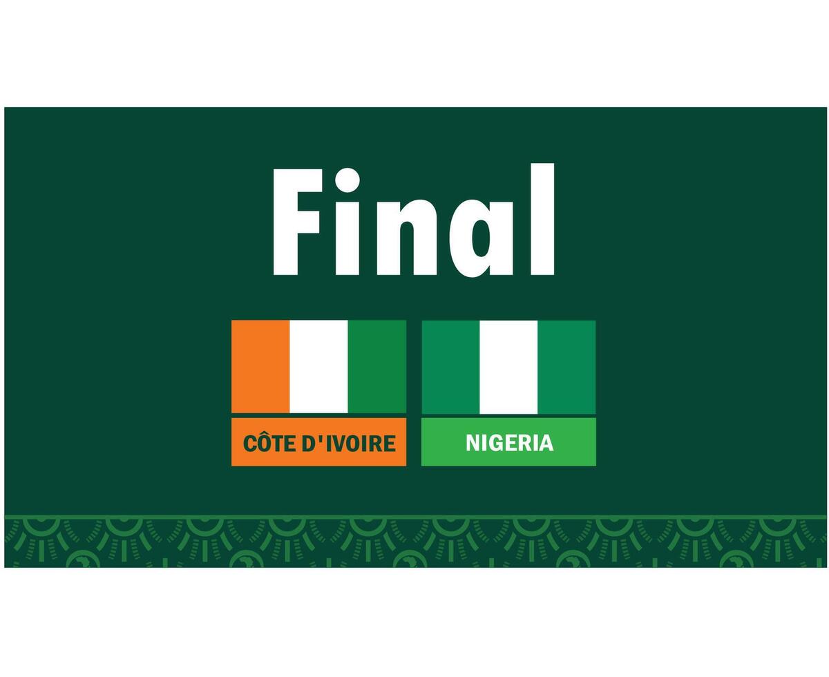 Nigeria et Ivoire côte emblèmes drapeaux final africain nations 2023 équipes des pays africain Football symbole logo conception vecteur illustration