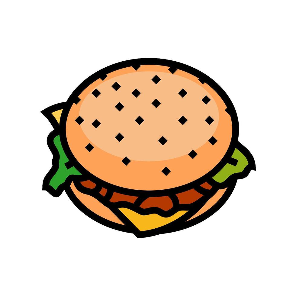 Burger vite nourriture Couleur icône vecteur illustration