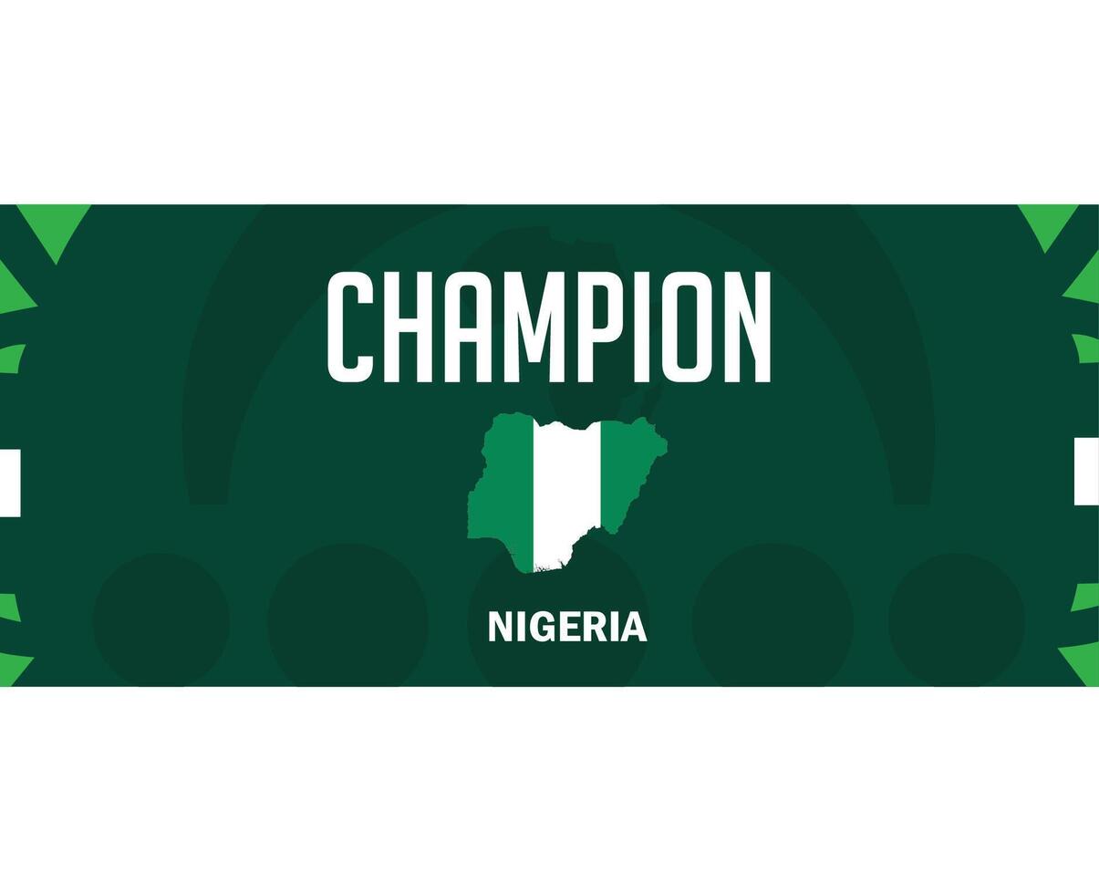 Nigeria champion carte drapeau africain nations 2023 équipes emblème des pays africain Football symbole logo conception vecteur illustration